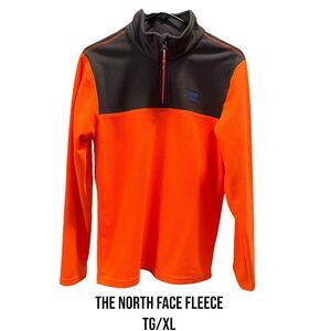 The North Face Glacier 1/4 Zip  Orange Black Pullover Fleece Teens Size XL